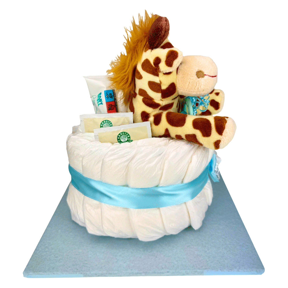 Bild: BABYWELL Windeltorte Giraffe Blau 