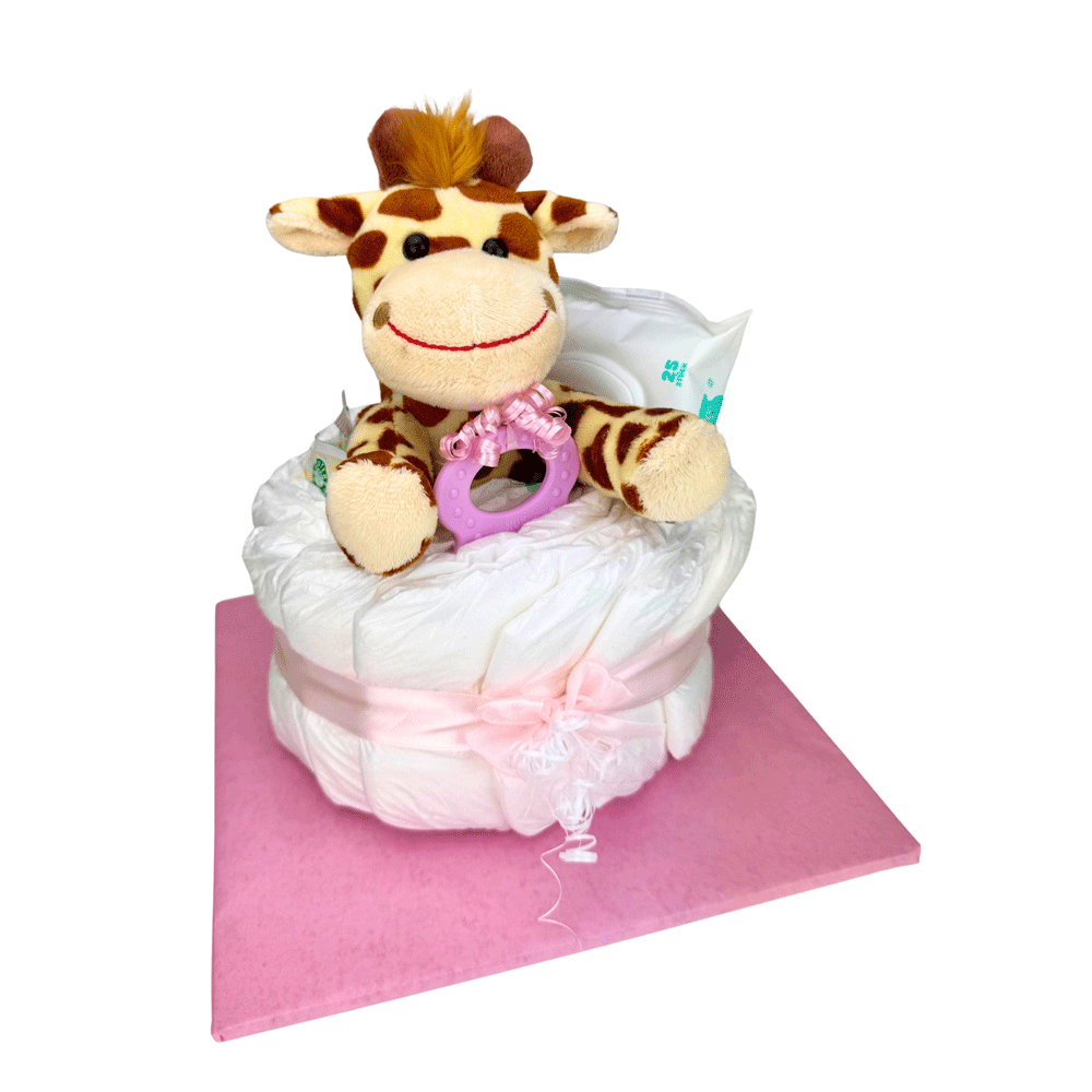 Bild: BABYWELL Windeltorte Giraffe Rosa 