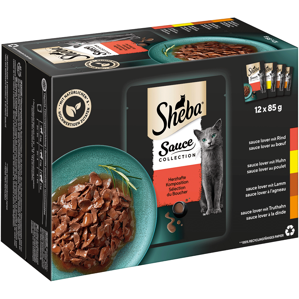 Bild: Sheba Sauce Collection Herzhafte Komposition mit Rind, Huhn, Lamm und Truthahn
