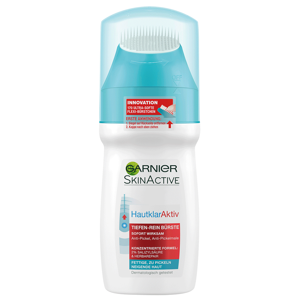 Bild: GARNIER Hautklar Aktiv Tiefen Waschgel Reinigungsbürste