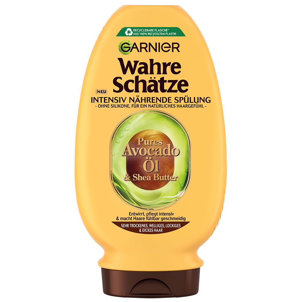 Bild: GARNIER Wahre Schätze Intensiv Nährende Spülung Pures Avocado-Öl & Sheabutter