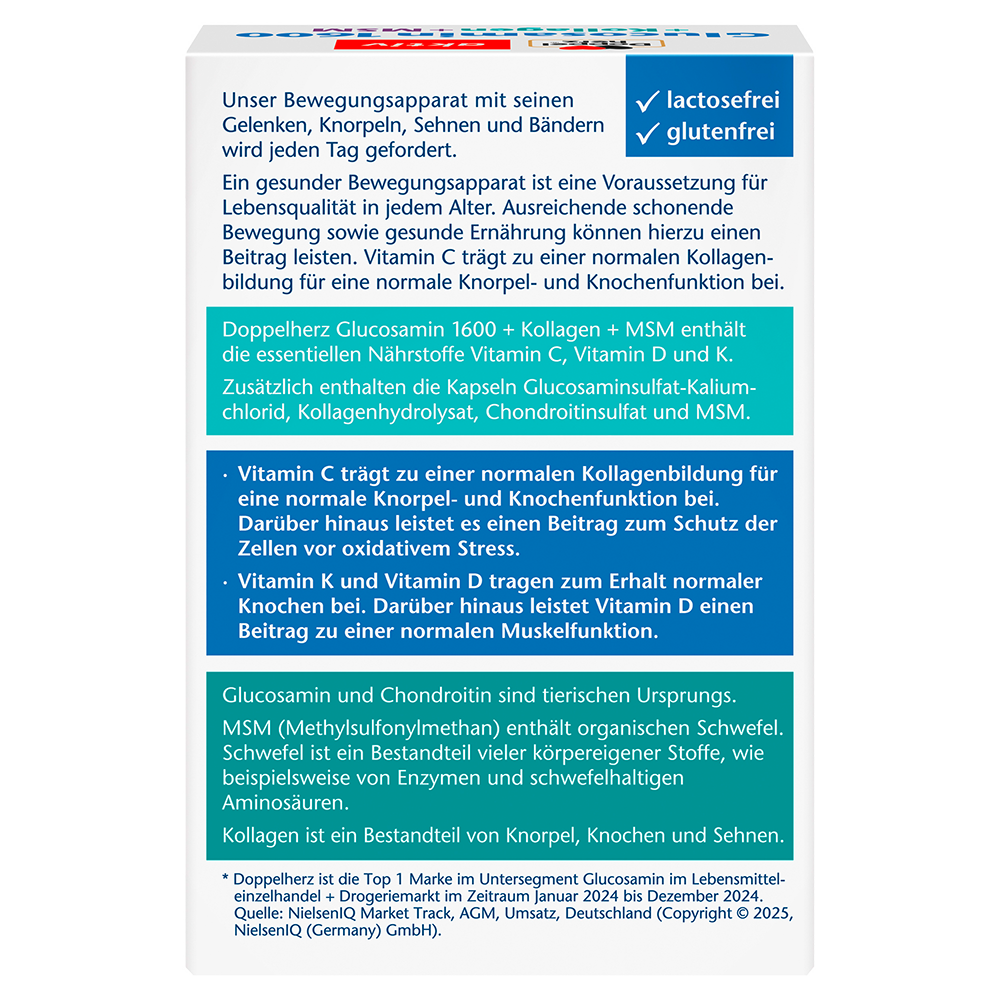 Bild: DOPPELHERZ Glucosamin 1600 + Kollagen + MSM + Vitamin C