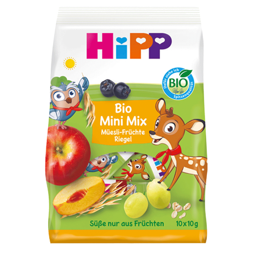 Bild: HiPP Bio Mini Mix Müsli Früchte Riegel 