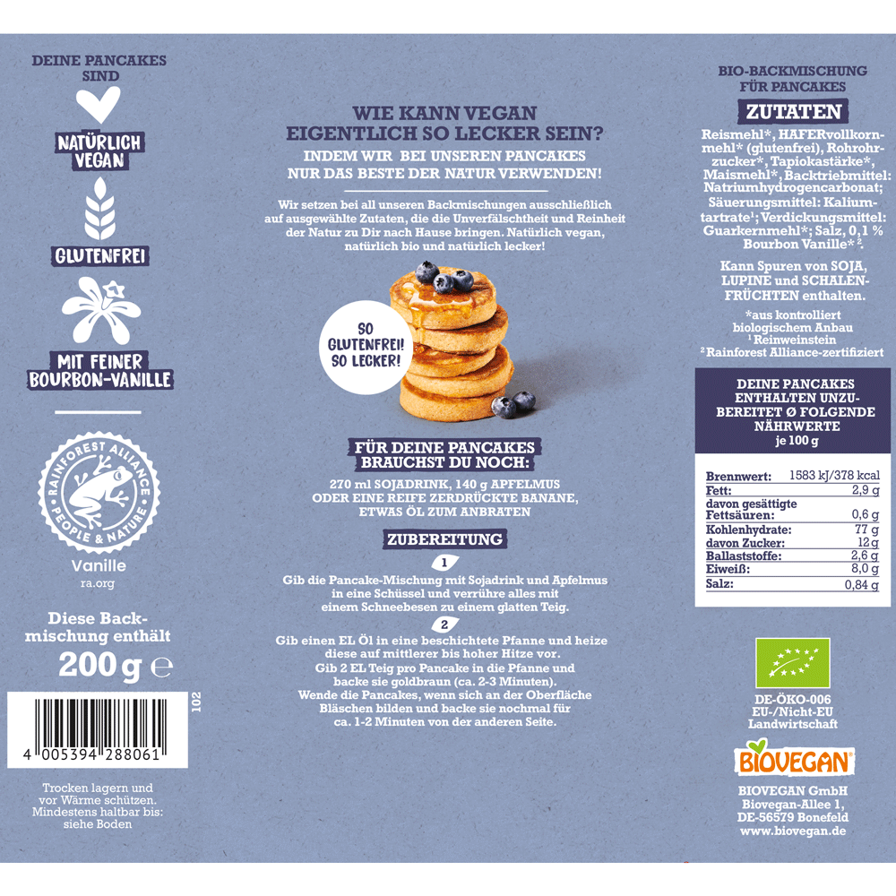 Bild: Biovegan Backmischung Meine Pancakes
