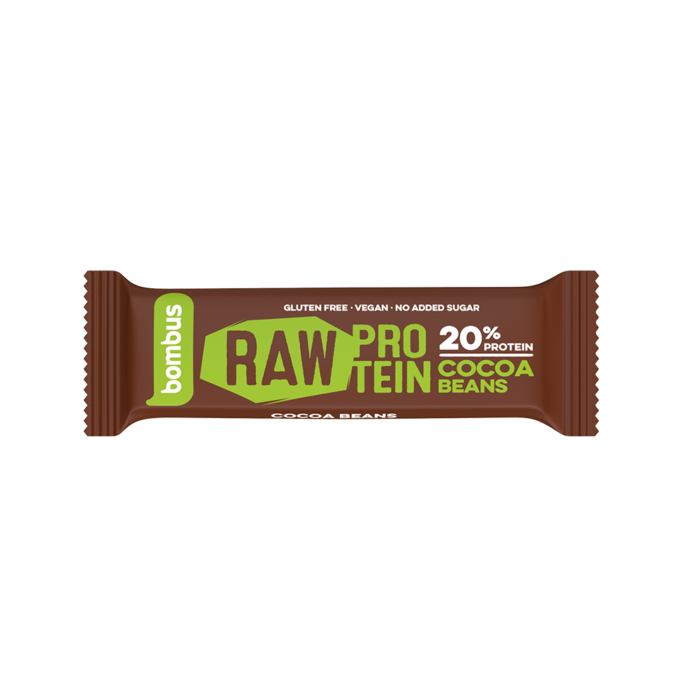 Bild: Bombus Raw Protein Bar Cocoa Beans 
