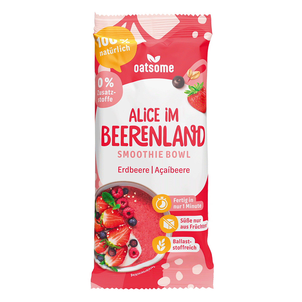 Bild: Oatsome Smoothie Bowl Alice im Beerenland Erdbeere Acaibeere 