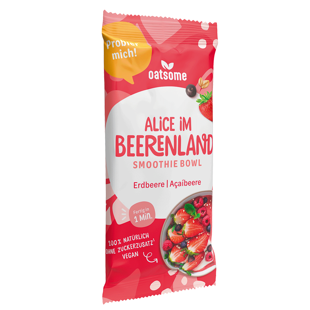 Bild: Oatsome Smoothie Bowl Alice im Beerenland Erdbeere Acaibeere 