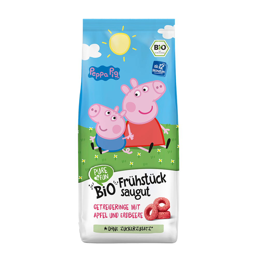 Bild: Pure & Fun Frühstück Saugut Getreideringe mit Apfel und Erdbeere