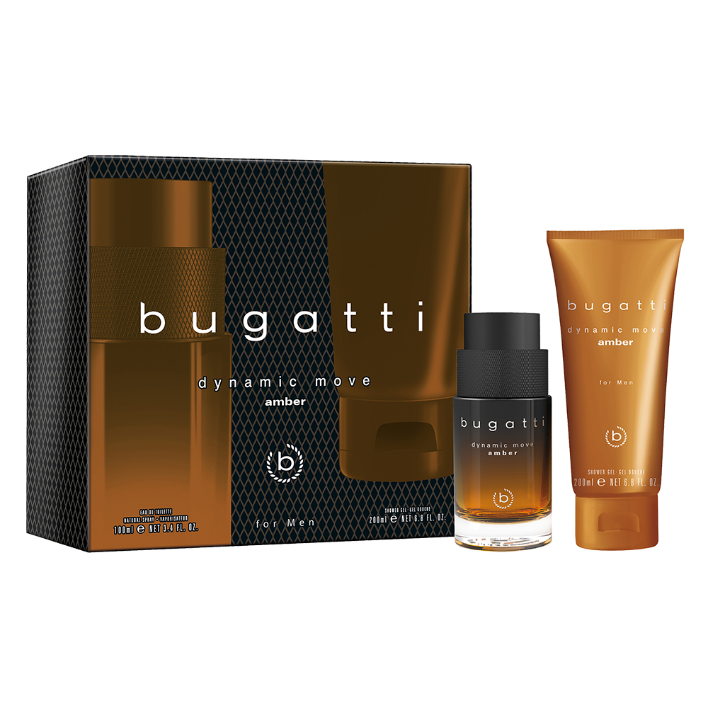 Bild: Bugatti Dynamic Move Amber Men Geschenkset Eau de Toilette 100 ml + Duschgel 200 ml 