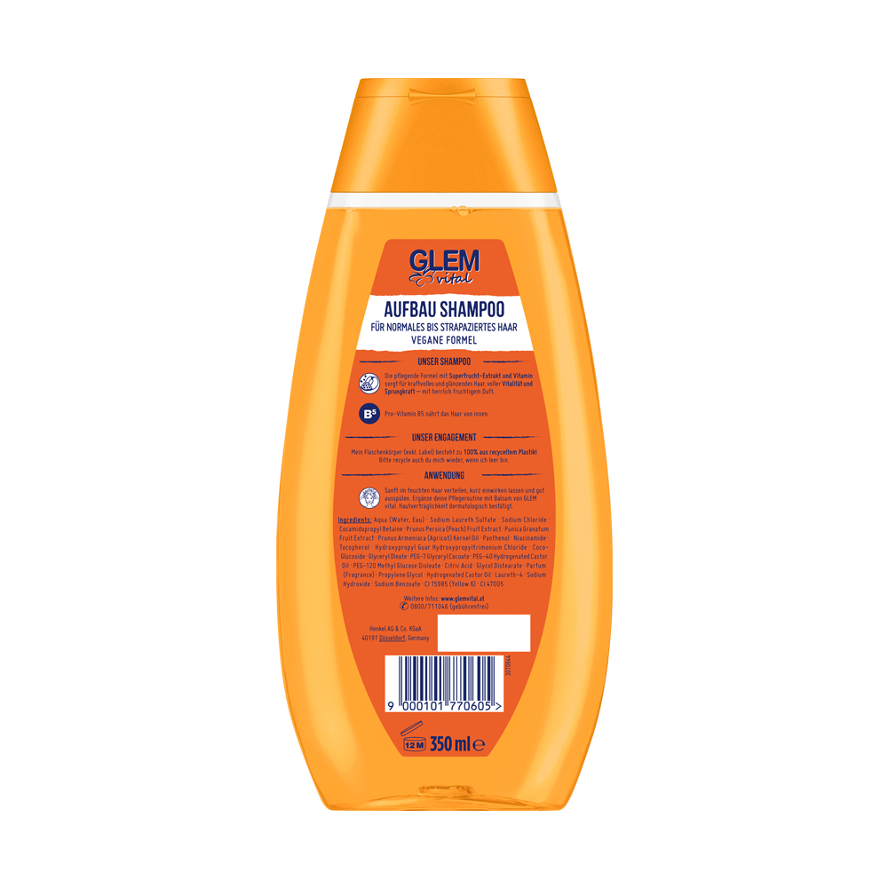 Bild: GlemVital Aufbau Shampoo Pflege & Glanz Multivitamin