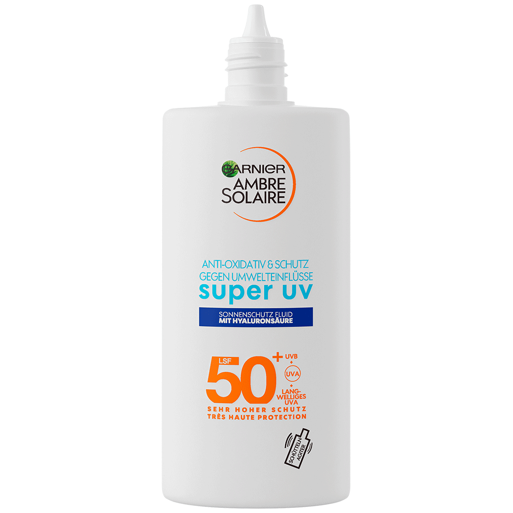 Bild: GARNIER AMBRE SOLAIRE Super UV Sonnenschutzfluid mit Hyaluronsäre LSF 50+