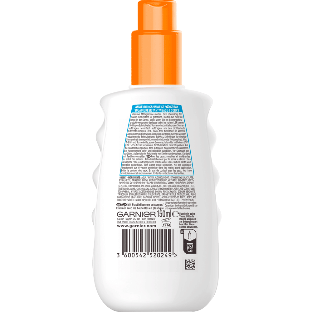 Bild: GARNIER AMBRE SOLAIRE Kids Sensitive expert+ Sonnenschutz-Spray LSF 50+