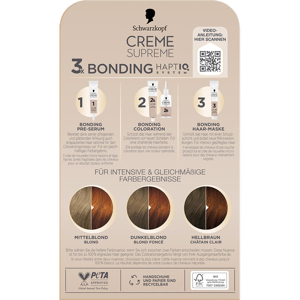 Bild: Schwarzkopf Creme Supreme Creme Coloration Dunkles Kupfer-Blond
