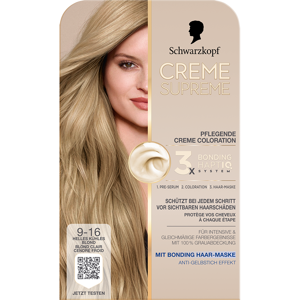 Bild: Schwarzkopf Creme Supreme Creme Coloration Helles Kühles Blond
