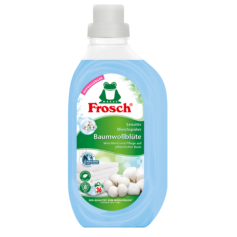 Bild: Frosch Sensitiv Weichspüler Baumwollblüte 