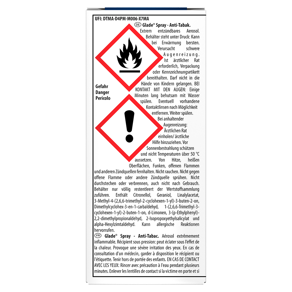 Bild: Glade Eins Nachfüller anti-tabak