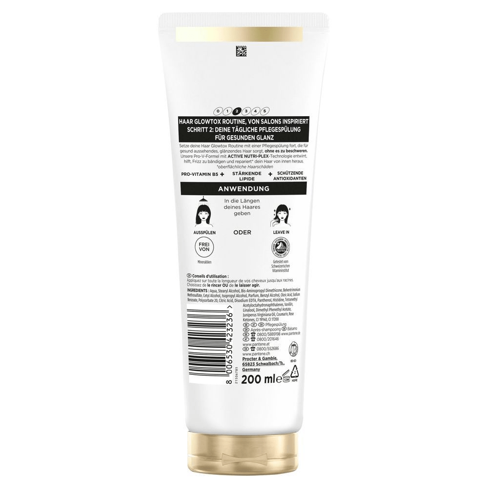 Pantene Pro-V PflegespÃ¼lung fÃ¼r gesunden Glanz, als AusspÃ¼l- oder Leave-in-Anwendung.