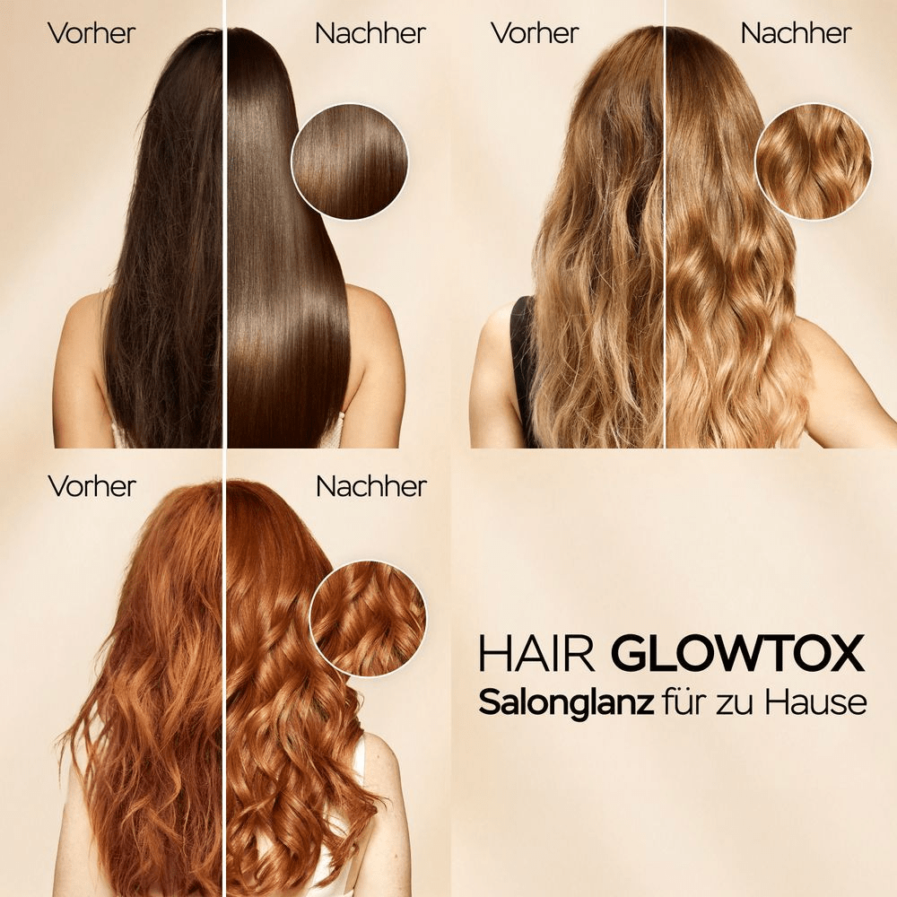Pantene Pro-V Shampoo: Vorher-Nachher Bilder zeigen glänzendes Haar.