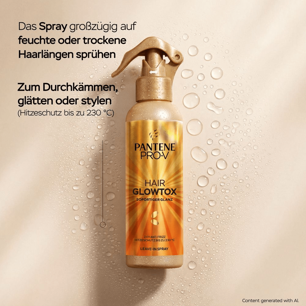 Pantene Pro-V Hair Glowtox Leave-in Spray für sofortigen Glanz & Hitzeschutz.