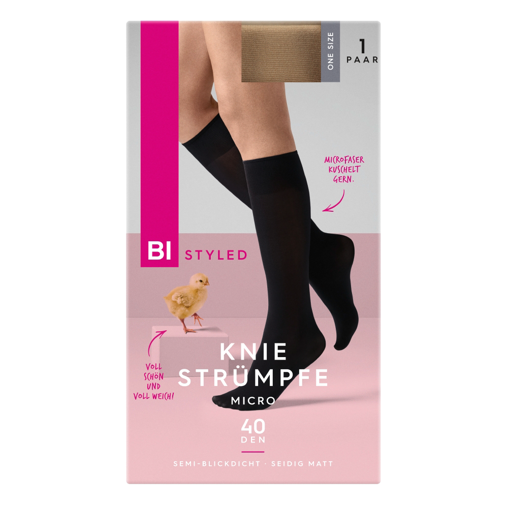 Bild: BI STYLED Kniestrümpfe Micro 40 DEN Champagner