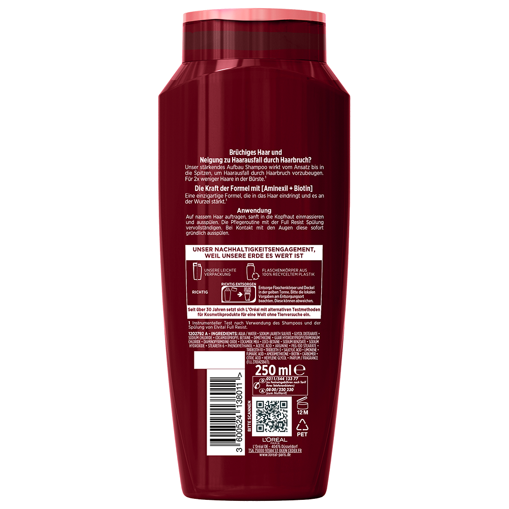 Bild: L'ORÉAL PARIS ELVITAL Full Resist Stärkendes Aufbau Shampoo