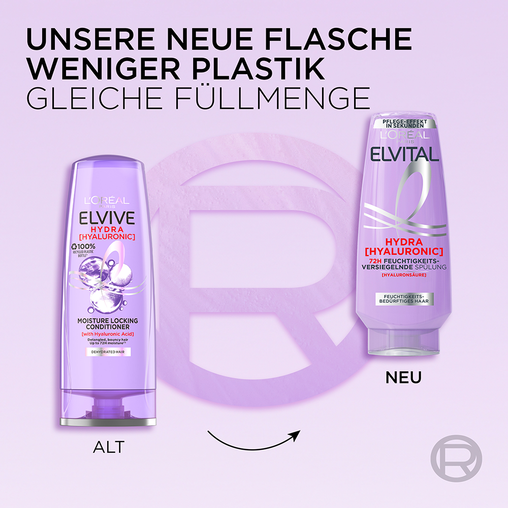Bild: L'ORÉAL PARIS ELVITAL Hydra [Hyaluronic] 72H Feuchtigkeits-Versiegelnde Spülung 