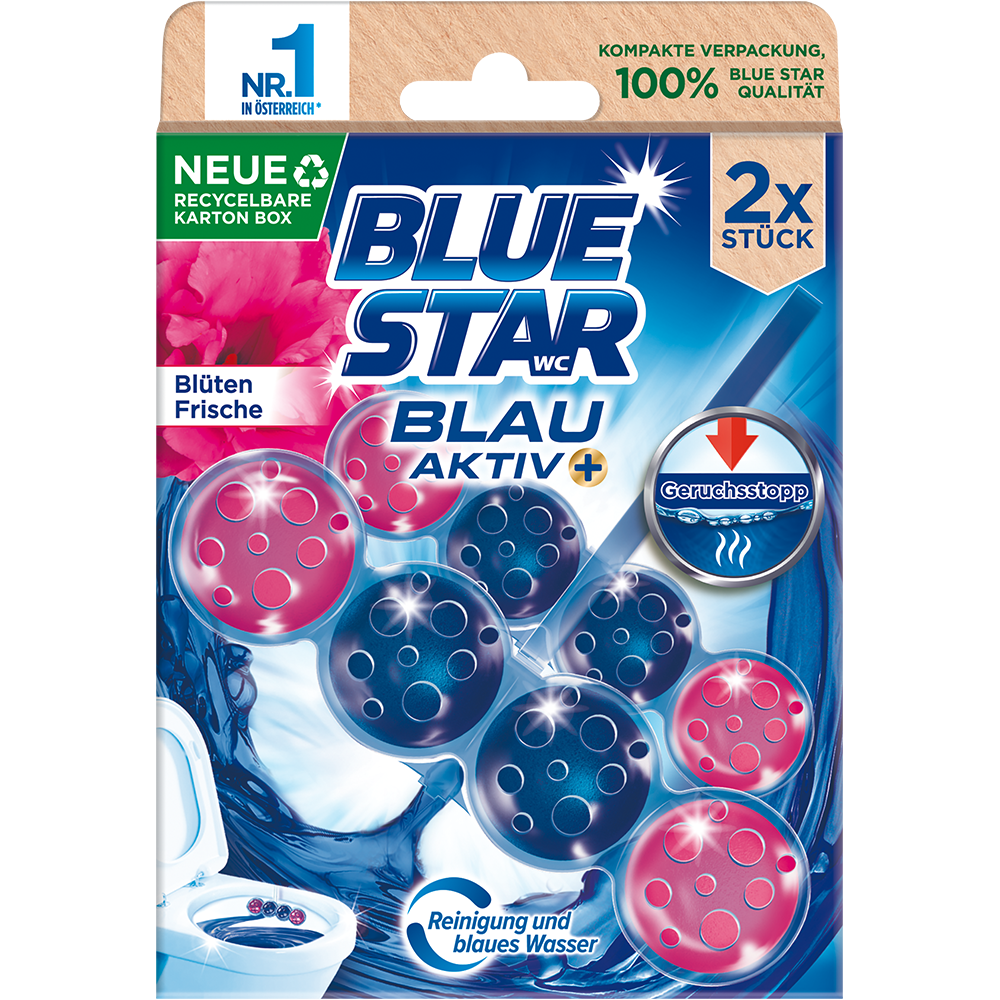 Bild: Blue Star Blau Aktiv WC-Steine Blüten Frische