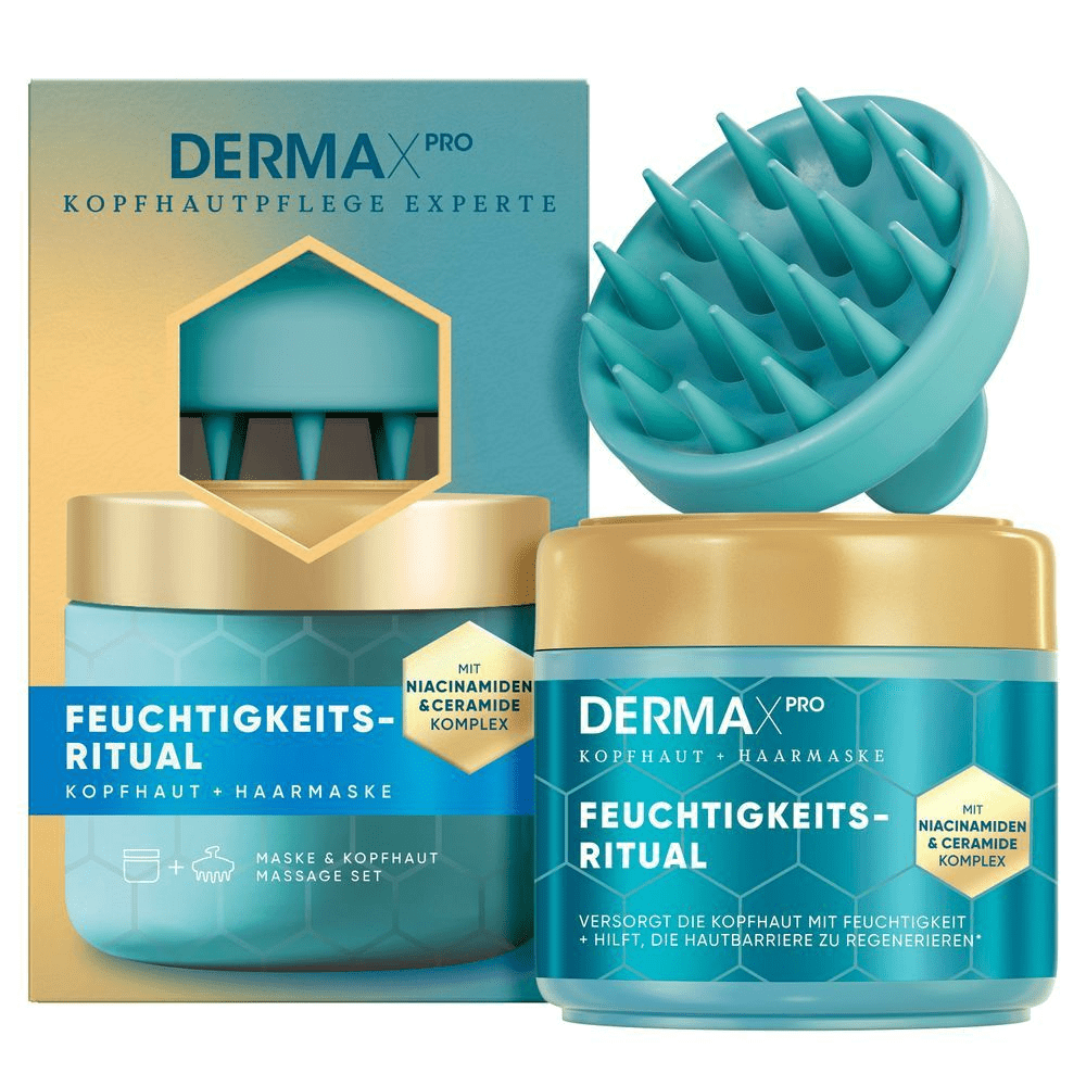 Head & Shoulders DERMAXPRO Feuchtigkeits-Ritual Maske und Kopfhaut Massage Set mit Niacinamiden & Ceramide Komplex.