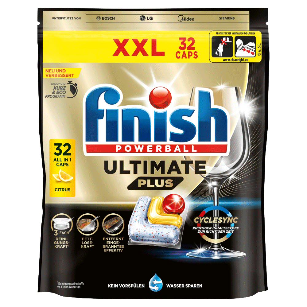 Bild: finish Powerball Ultimate Plus Geschirrspültabs