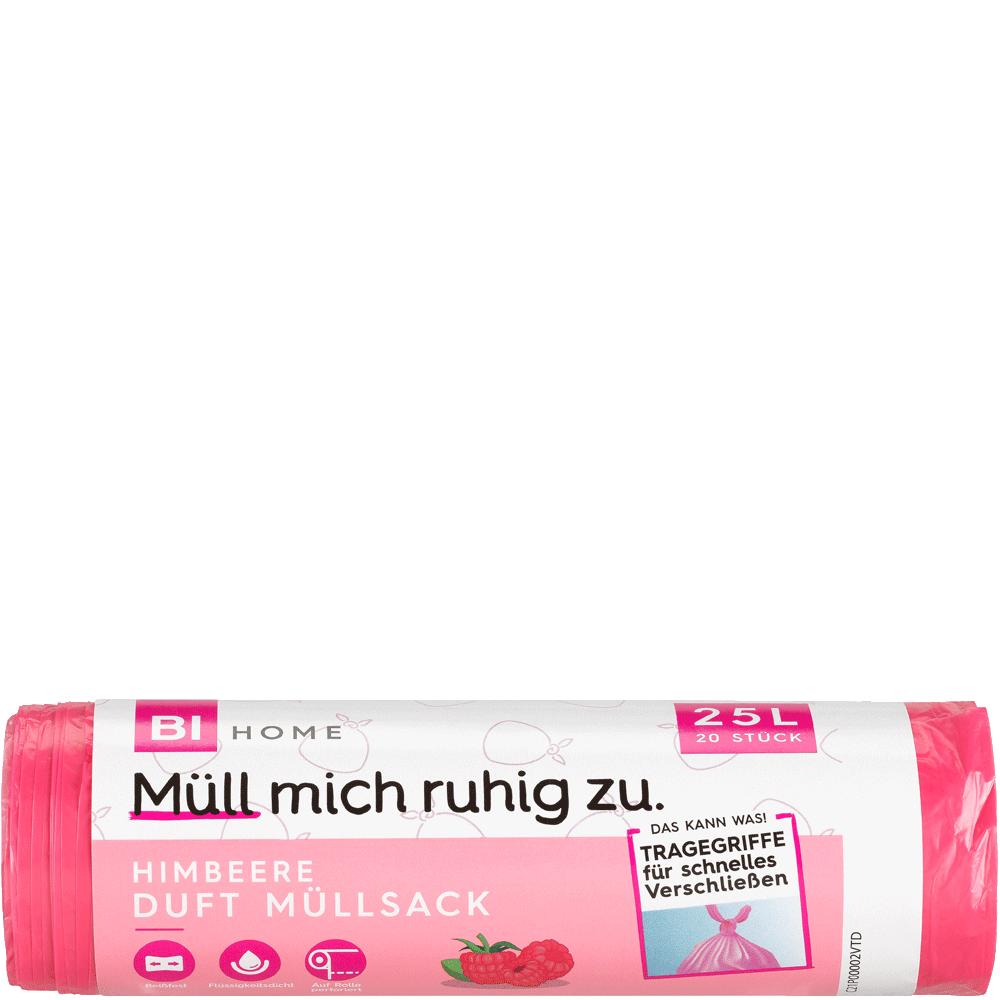 Bild: BI HOME Duftmüllsack Himbeere 25 Liter mit Zugband
