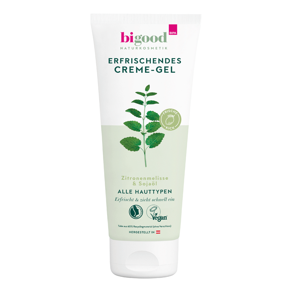 Bild: bi good Erfrischendes Creme Gel Zitronenmelisse und Sojaöl 